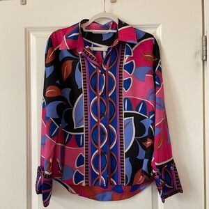 Zara Satin Effect Printed Basic Shirt